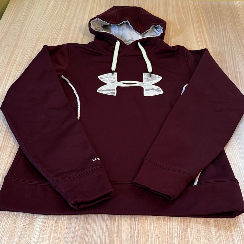 Under Armour Storm1 loose fit hoodie sweatshirt burgundy gray